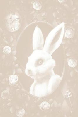 Book cover for Alice in Wonderland Pastel Modern Journal - Inwards White Rabbit (Fawn)