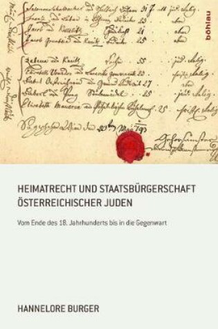 Cover of Heimatrecht Und Staatsburgerschaft OEsterreichischer Juden