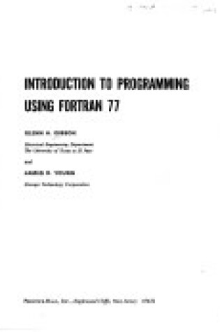 Cover of Introduction to Programming Using Fortran 77