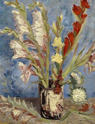 Book cover for Vase with Chinese Asters and Gladioli, Vincent Van Gogh. Ruled Journal