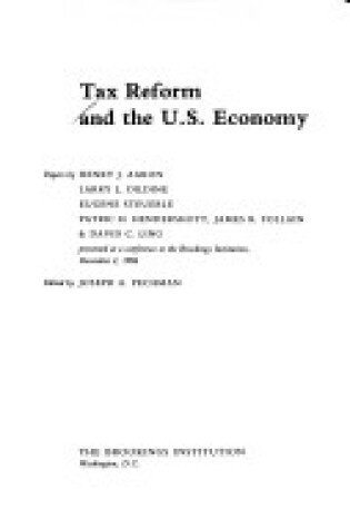 Cover of Tax Reform and the United States Economy