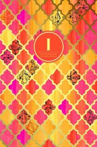 Cover of I - Initial Monogram Journal - Dot Grid, Moroccan Orange Pink