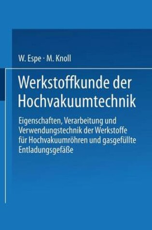 Cover of Werkstoffkunde Der Hochvakuumtechnik