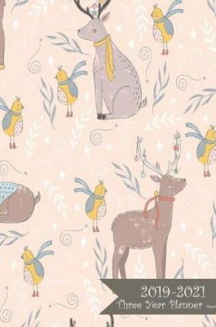 Cover of 2019-2021 Three Year Planner-Deers and Birds