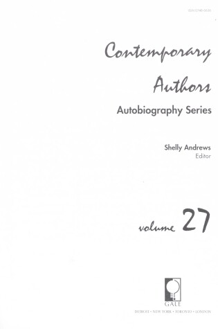 Cover of Contemporary Authors Autobiographical Series