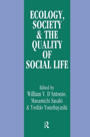 Cover of Ecology, World Resources and the Quality of Social Life