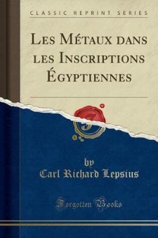 Cover of Les Métaux Dans Les Inscriptions Égyptiennes (Classic Reprint)