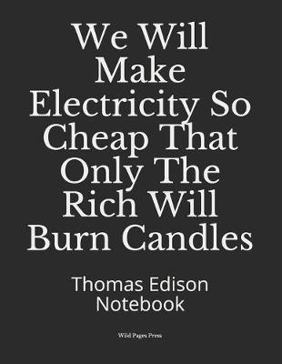 Book cover for We Will Make Electricity So Cheap That Only The Rich Will Burn Candles