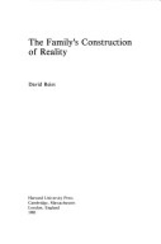 Cover of Family's Construction of Reality