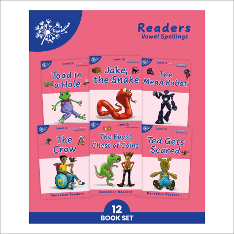 Book cover for Dandelion Readers Vowel Spellings Level 3 USA series