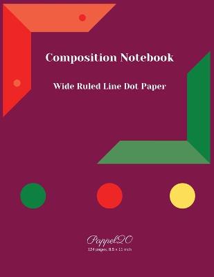 Book cover for College Notebook Wide Ruled Line Dot Paper-124 pages-8.5x11 Inches