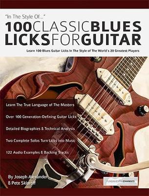 Book cover for 100 classic blues licks for guitar