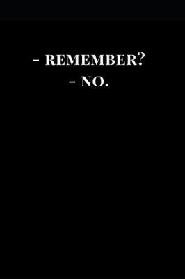 Cover of - Remember? - No.