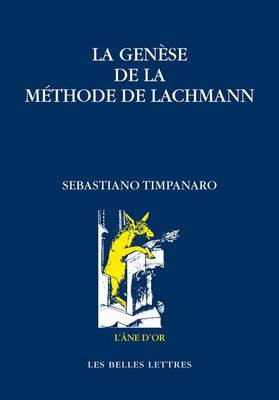 Book cover for La Genese de la Methode de Lachmann