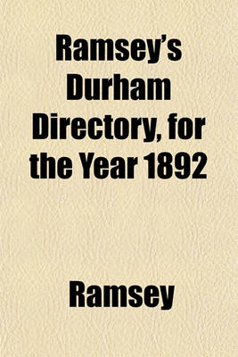 Book cover for Ramsey's Durham Directory, for the Year 1892