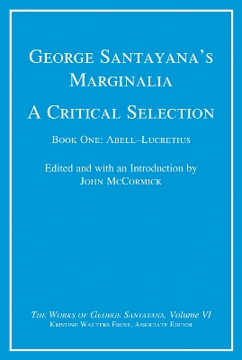 Book cover for George Santayana's Marginalia, A Critical Selection