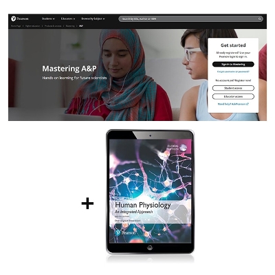 Book cover for Human Physiology: An Integrated Approach, Australian Global Edition -- Mastering A&P with Pearson eText