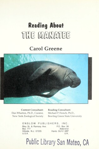Cover of Reading About the Manatee