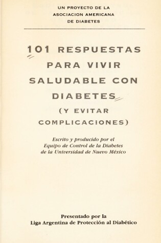 Cover of 101 Respuestas Para Vivir Saludable Con Diab.