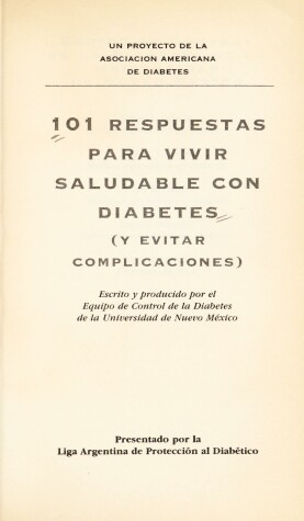 Book cover for 101 Respuestas Para Vivir Saludable Con Diab.