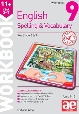 Book cover for 11+ Spelling and Vocabulary Workbook 9