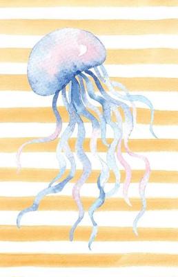 Book cover for Blue Jellyfish Watercolor Stripe Journal, Graph Paper