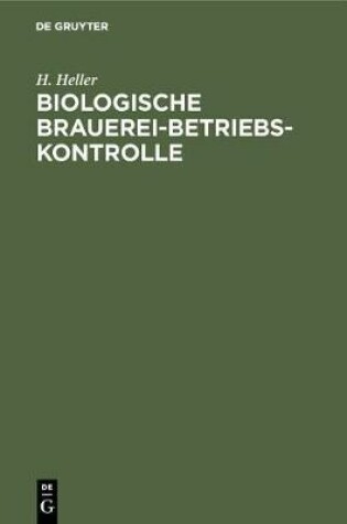 Cover of Biologische Brauerei-Betriebs-Kontrolle