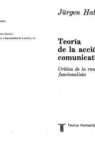 Cover of Teoria de La Accion Comunicativa I