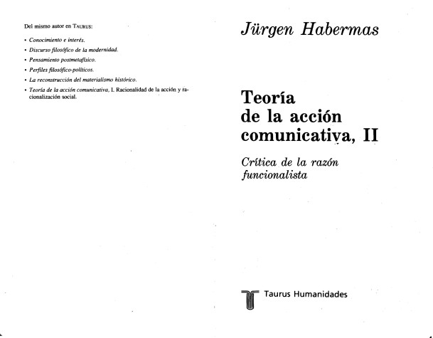 Book cover for Teoria de La Accion Comunicativa I