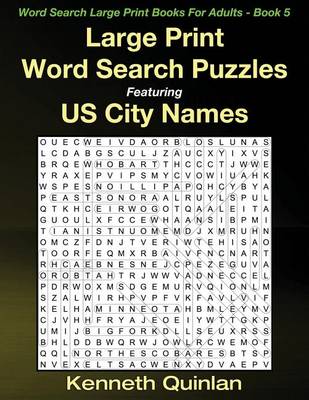 Cover of Large Print Word Search Puzzles Featuring US City Names