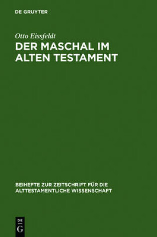 Cover of Der Maschal Im Alten Testament