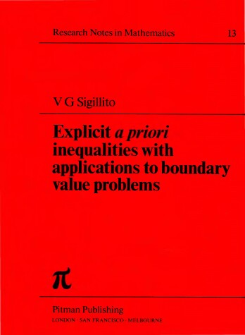 Cover of Explicit "a Priori" Inequalities with Applications to Boundary Value Problems