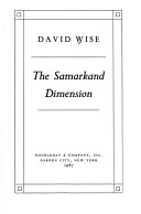 Book cover for Samarkand Dimension