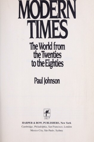 Cover of Modern Times: The World from the Twenties