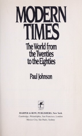 Book cover for Modern Times: The World from the Twenties