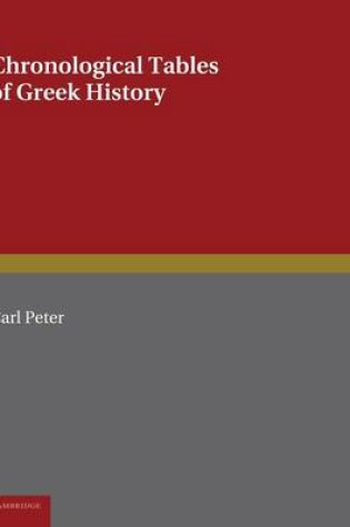 Cover of Chronological Tables of Greek History