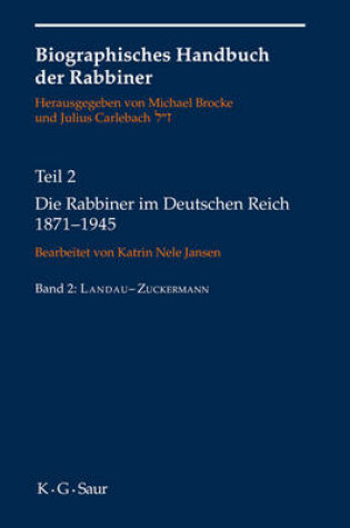 Cover of Die Rabbiner Im Deutschen Reich 1871-1945