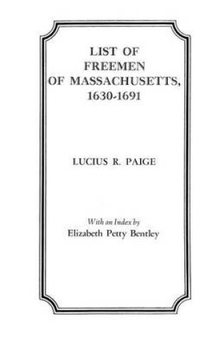 Cover of List of Freemen of Massachusetts, 1630-1691