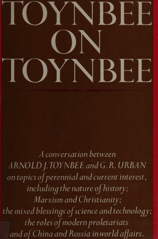 Cover of Toynbee on Toynbee