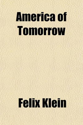 Book cover for America of Tomorrow