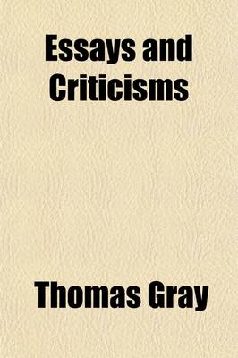 Book cover for Essays and Criticisms