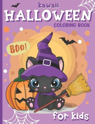 Book cover for Kawaii Halloween Coloring Book for kids