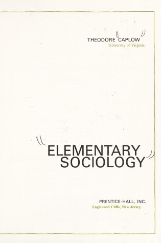 Cover of Elementary Sociology