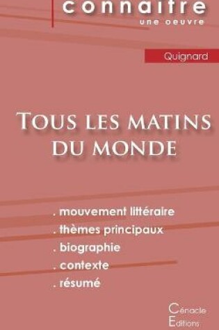 Cover of Fiche de lecture Tous les matins du monde (Analyse litteraire de reference et resume complet)