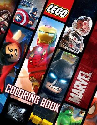 Book cover for Lego Marvel DC Coloring Book