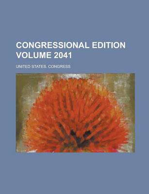 Book cover for Congressional Edition Volume 2041