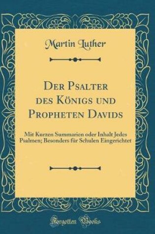 Cover of Der Psalter Des Königs Und Propheten Davids