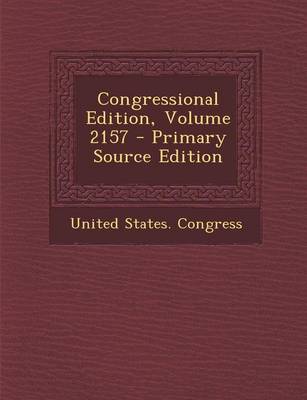 Book cover for Congressional Edition, Volume 2157