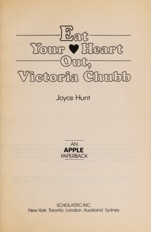 Book cover for Eat Your Heart out, Victoria Chubb