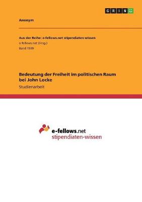 Book cover for Bedeutung der Freiheit im politischen Raum bei John Locke